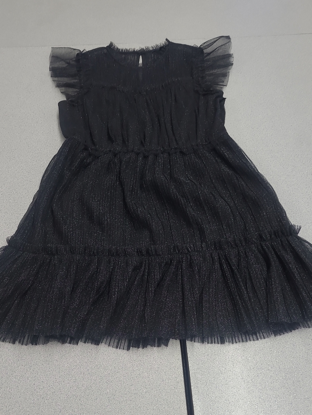 AllSaints Black Sparkle Tiered Tulle Dress Size 8 - Picture 4 of 13